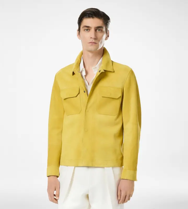 BRUSHED SUEDE OUTERSHIRT MUSTARD online